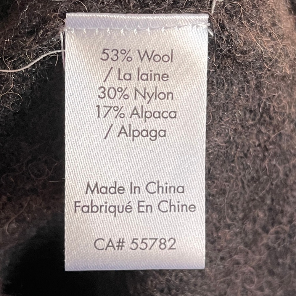 SACCHARINE NEW YORK Cowl Neck Dark Grey Floral Alpaca blend sweater Size‎ L - Picture 4 of 4